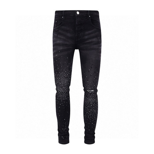 ARTIC RHINESTONE STRETCH DENIM