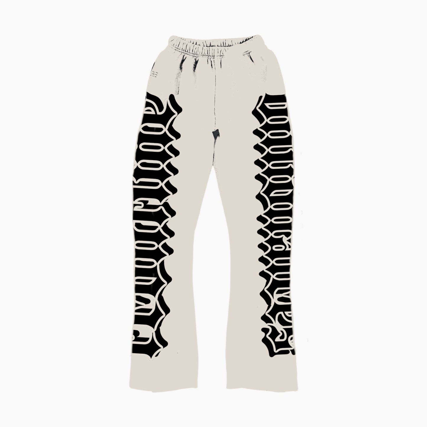 IVORY F-9 FLARE STACKED SWEATPANTS