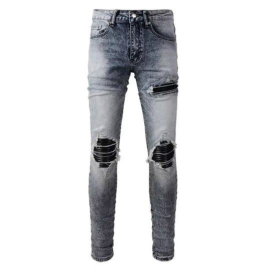 SMOKED STRETCH DENIM