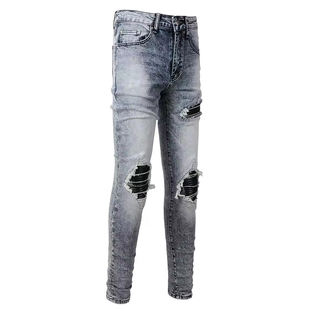 SMOKED STRETCH DENIM