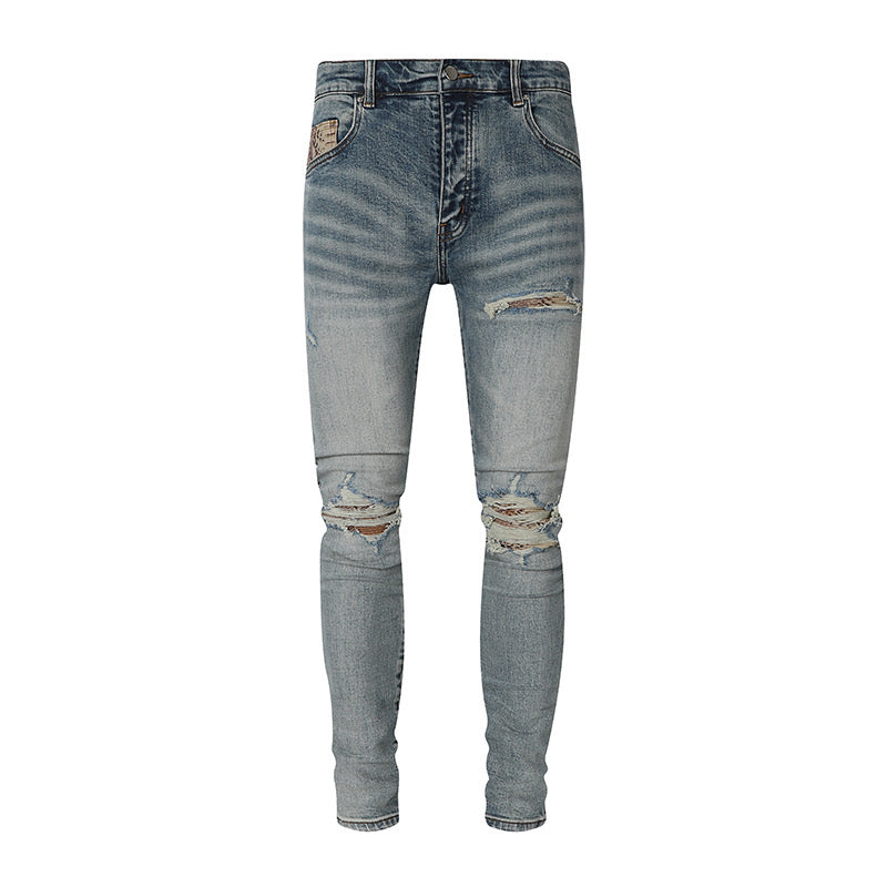 SNAKESKIN STRETCH DENIM