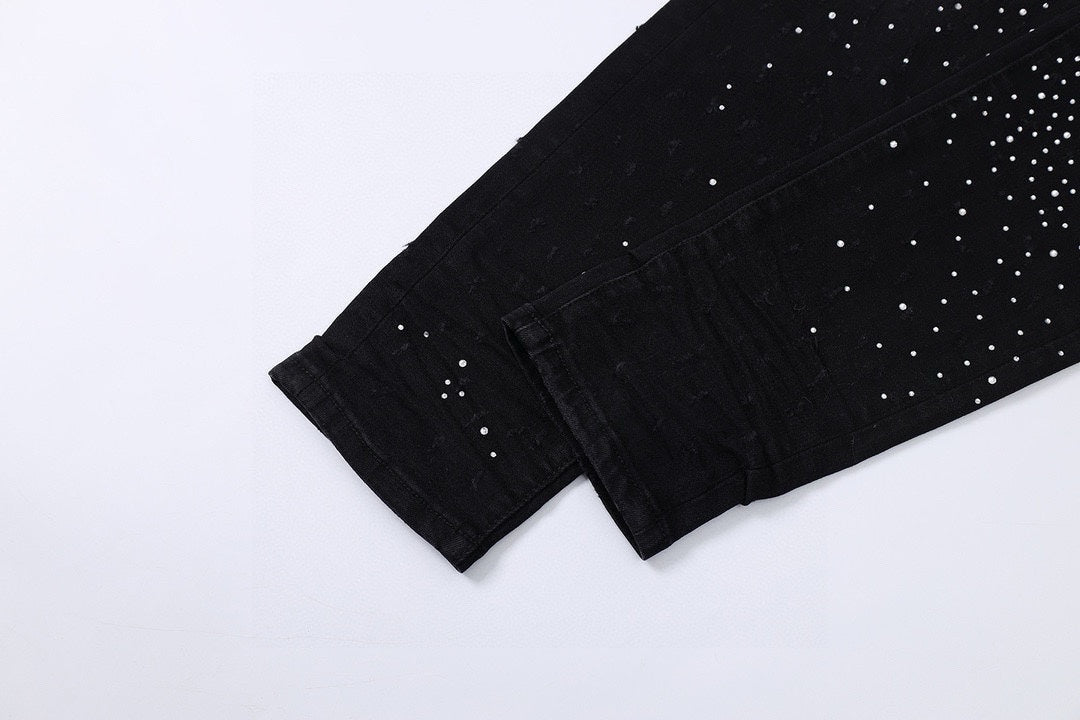 ARTIC RHINESTONE STRETCH DENIM