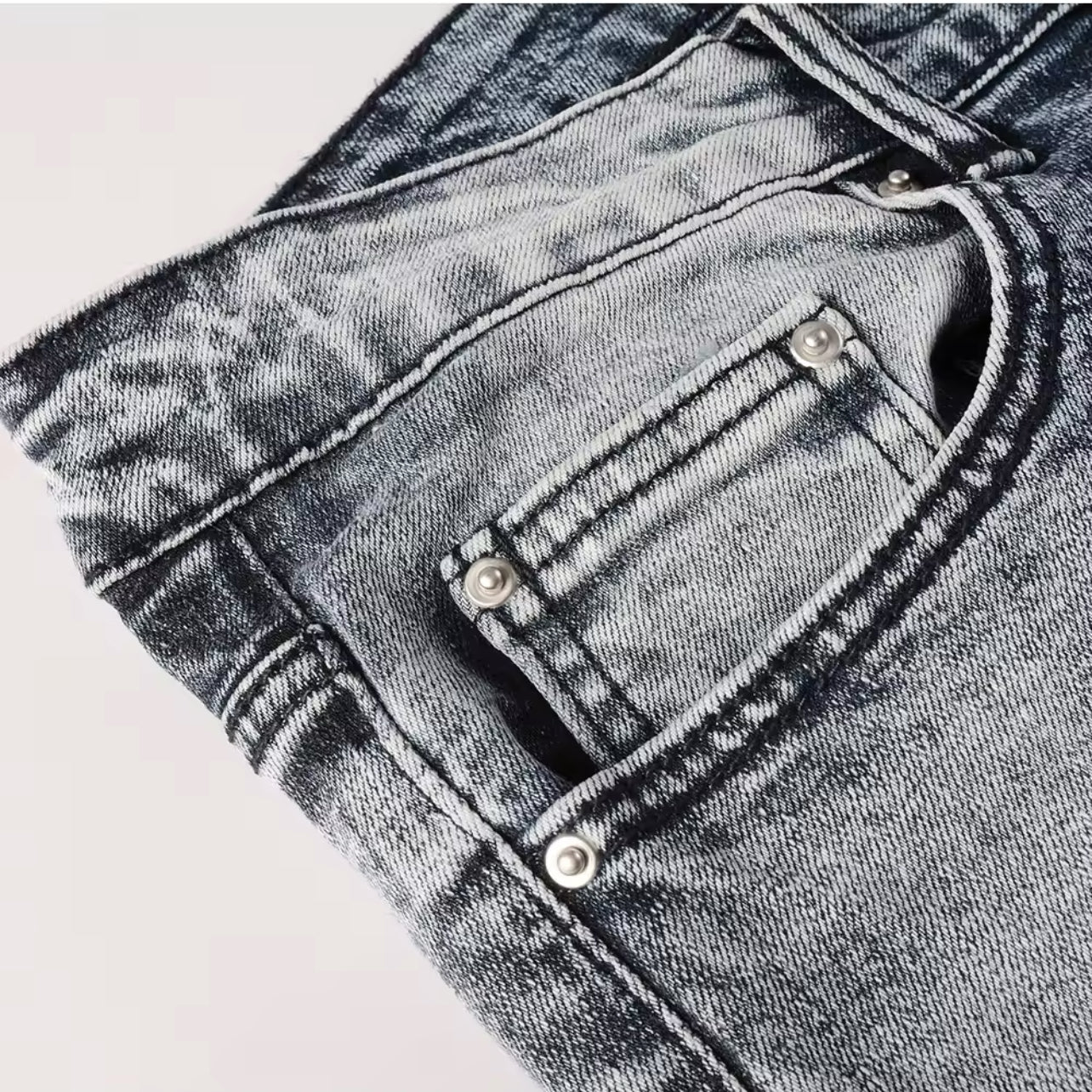 SMOKED STRETCH DENIM