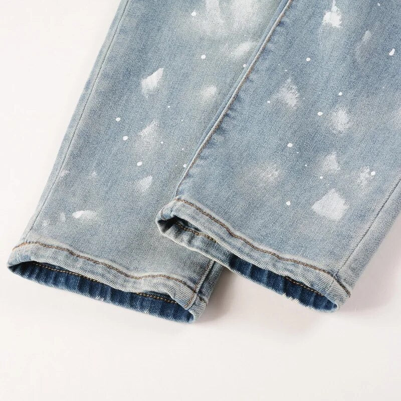 OBSIDIAN RHINESTONE STRETCH DENIM