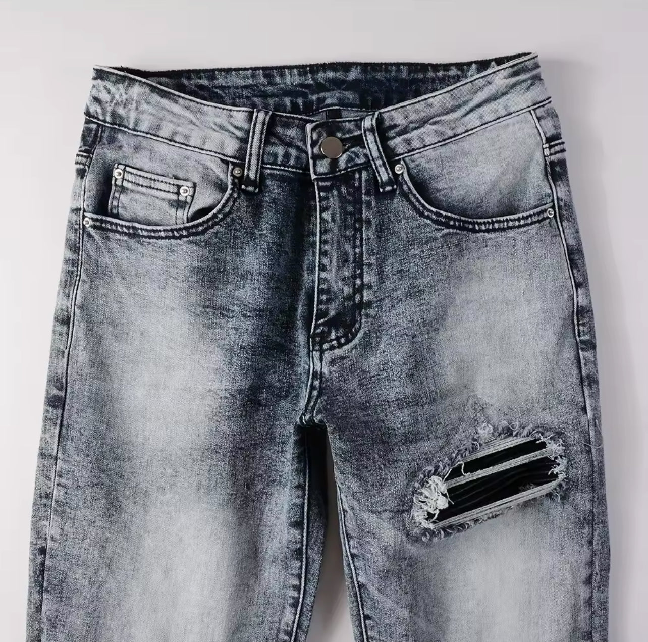 SMOKED STRETCH DENIM