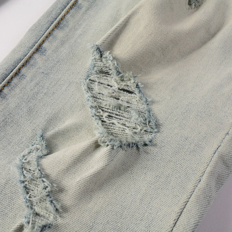 WHITE RHINESTONE V2 STRETCH DENIM