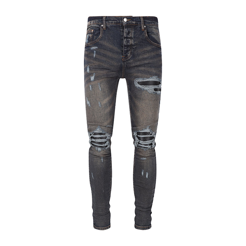 ALL BLACK BIKER STRETCH DENIM